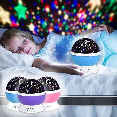 Star Master Rotating 360 Degree Moon Night Light Lamp Projector with Colors and USB Cable,Lamp for Kids Room Night Bulb (Multi Color,Pack of 1) (Random)